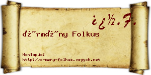 Örmény Folkus névjegykártya